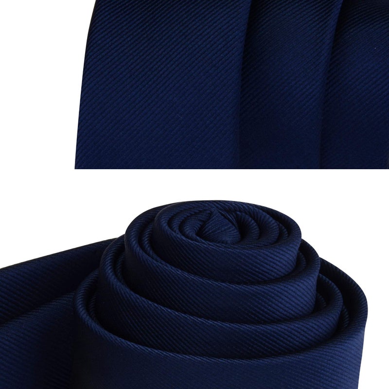 GUSLESON Navy Blue Skinny Tie Formal Ties For Men Slim Solid Necktie Gifts (0801-03) - Image 4